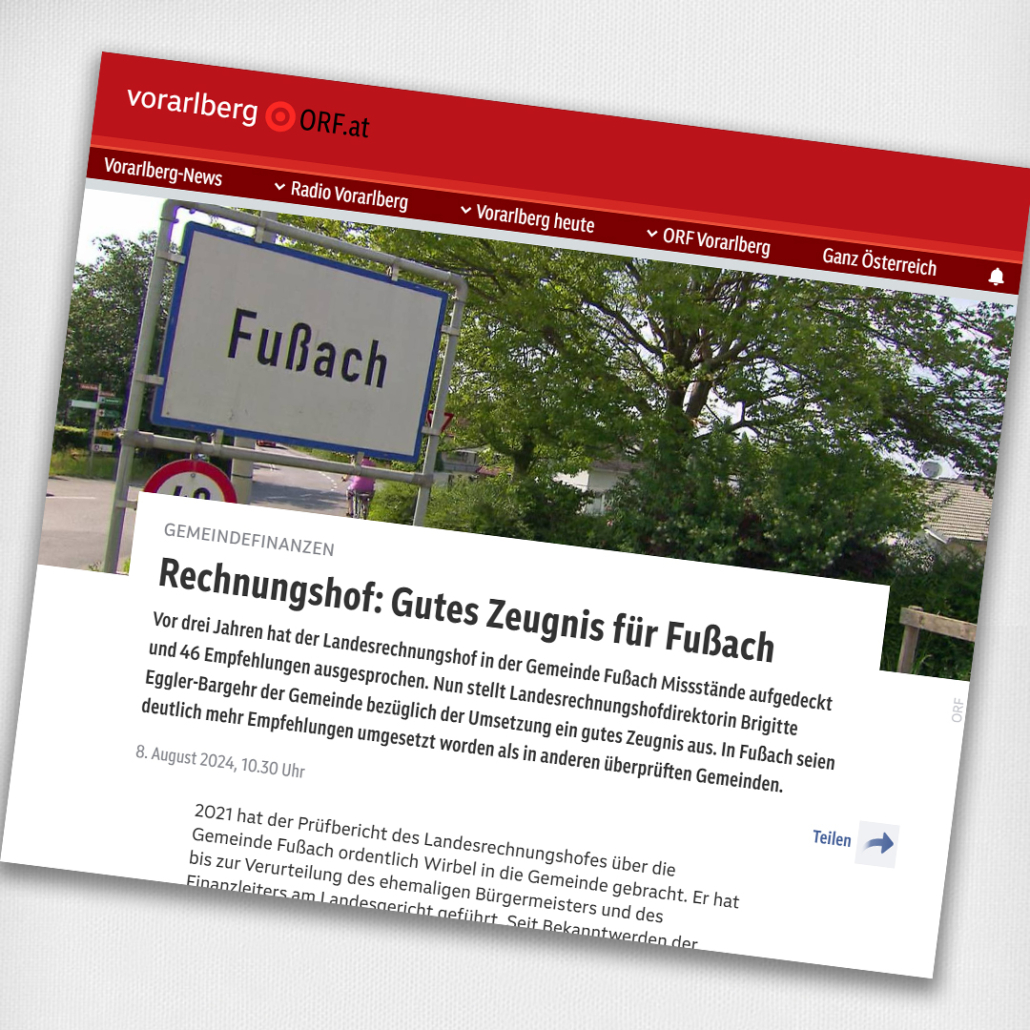 Rechnungshof: Gutes Zeugnis für Fußach