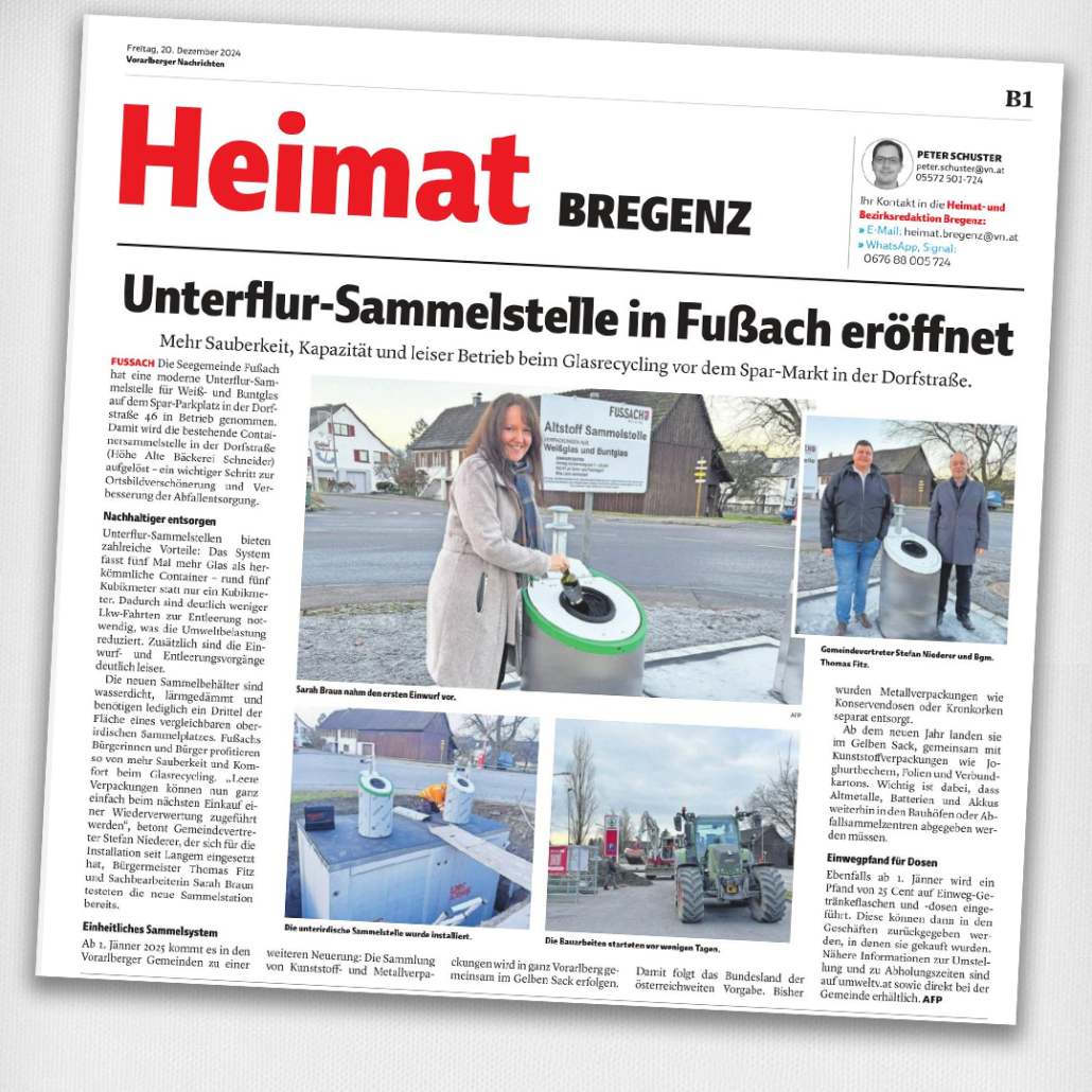 Unterflur-Sammelstelle in Fußach eröffnet