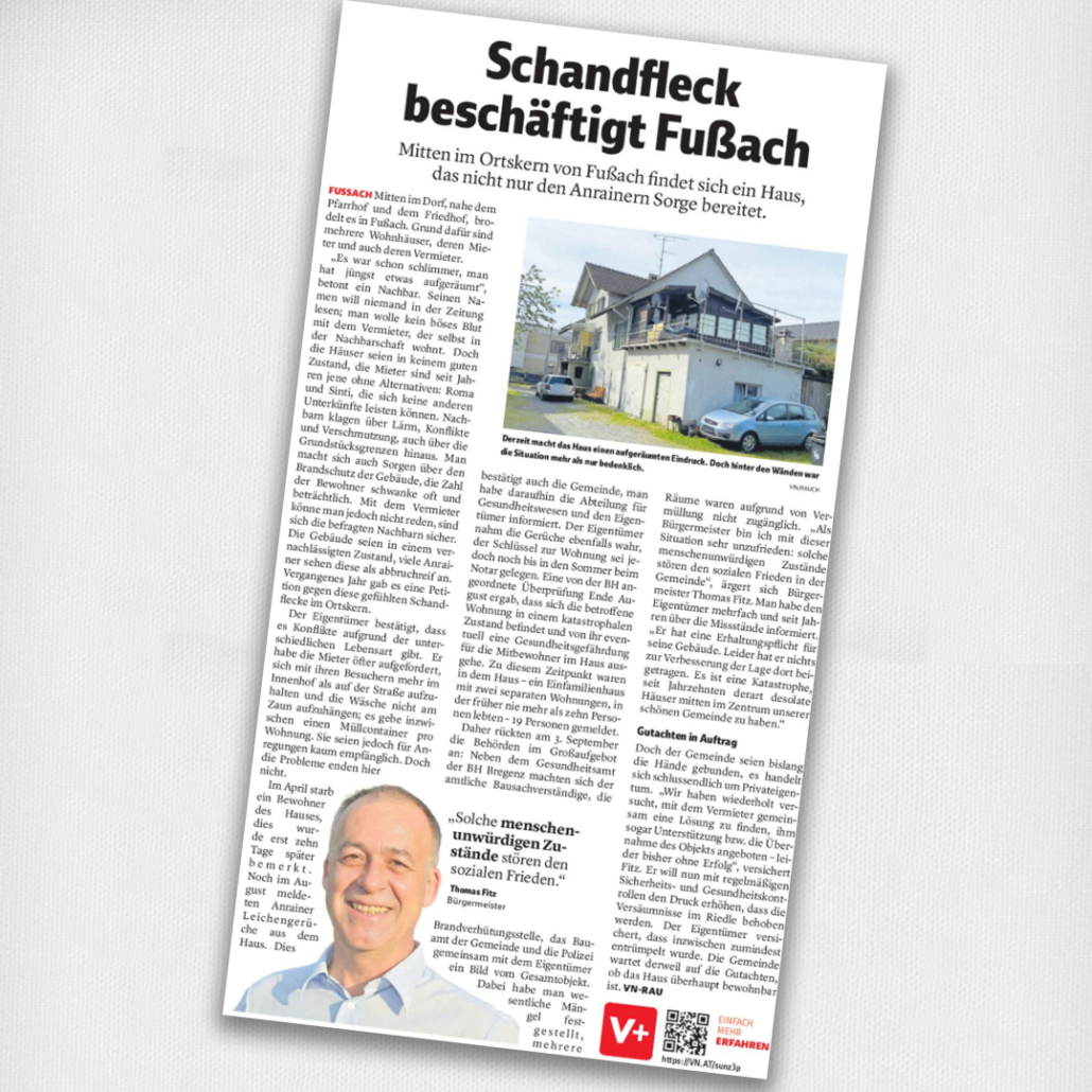 Verdacht auf Gesundheitsrisiko: In Fußach beschäftigt ein Schandfleck Nachbarn und Bürgermeister